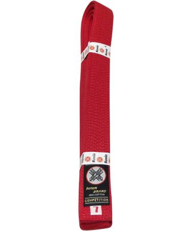 Ronin Deluxe Cotton Red Belt - Masters Belt for Karate  Tae Kwon Do  Judo  Jiu-Jitsu Martial Arts 5 - Buy Online on GoSupps.com