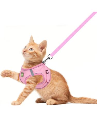 Femax Soft Mesh Dog Harness with Leash for Small & Medium Dogs - Adjustable Reflective No-Pull Vest for Puppies Chihuahuas & Cats - Breathable Pink XS (Chest 26-29cm) - Buy Online on GoSupps.com