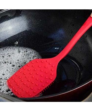 Bumdenuu Silicone Dishwasher Brush with Long Handle (Red) - Buy Online on GoSupps.com