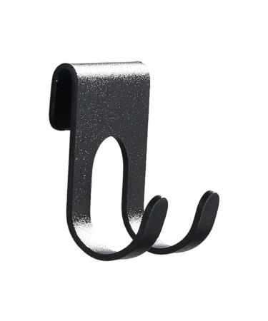 Bidoga 2pcs hook shower glass door hook free hole towel holder wardrobe keys Organizer plug shaver rack hooks black-2pcs