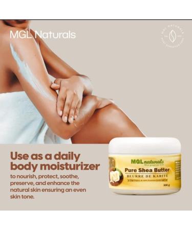 MGL Naturals Organic Ivory Whipped Shea Butter | Apple & Honeysuckle Scented | 100% Raw from Ghana | 11 oz - Buy Online on GoSupps.com