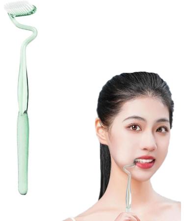 S-Type vertical toothbrush for adults men and women special shape soft tongue coating cleans the interdental spaces and massages the gums green 1 piece