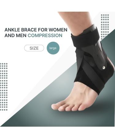 Ankle Brace for Men & Women - Adjustable Compression Support for Sprains Sports & Injury Recovery - Ideal for Basketball & Volleyball (Large - Buy Online on GoSupps.com