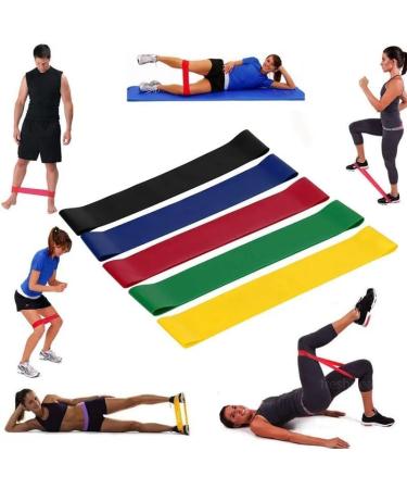 Resistance Bands Set - 5 Piece Workout Essentials for Men & Women - Booty & Leg Exercise Flexbands for Pilates - Buy Online on GoSupps.com
