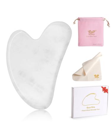 Gua Sha Stein natural jade facial massage tool body gua Sha for eyes jaw line neck for skin care relaxation of the body muscles and lymphatic drainage white heart shape