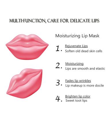 Moisturizing Lip Mask - Reduces Lines, Restores Moisture, Nourishes Skin - Plumping Lip Care Gel Treatment - 20Pcs (Pink) - Buy Online on GoSupps.com