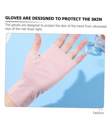 FRCOLOR 1 Pair Ice Silk Nail Gloves Nail Art Fingerless Gloves Fingerless Protection Gloves Uv Ray Fingerless Glove Nails Gel Uv Protection Gloves for Nail Miss Nylon Skin Friendly Dryer - Buy Online on GoSupps.com