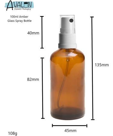 Buy 5 x 100ml Brown Glass Spray Bottles with Pump Atomizer & Protective Cap - Ideal for Essential Oils & DIY Projects | International Shipping Available - Buy Online on GoSupps.com