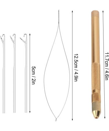 Hair Extension Tools Alloy Threader Pulling Hook Loop for Professional Hair Styling Accessory Practical Design Portbale Suitable Women Girls Hair Makeup(Gold) - Buy Online on GoSupps.com