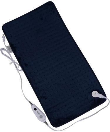 Ruqiji 17''x33'' XXXL King Size Heating Pad - Fast-Heating Technology, 6 Temp Settings - Flannel Electric Pad for Pain Relief in Back, Neck, Shoulders, Abdomen, Legs (Dark Blue) - Buy Online on GoSupps.com