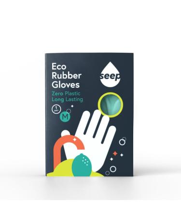 SEEP Eco Small-Medium Compostable Rubber Gloves - Multi-purpose Kitchen & Household Gloves - FSC & Fair-trade Certified - 1 Pair - Buy Online on GoSupps.com