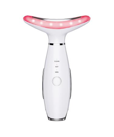Neck Face Massager 3 Color Modes & Vibration Facial Sculpting Tool for Double Chin & Skin Care (White) International Shipping Available - Buy Online on GoSupps.com