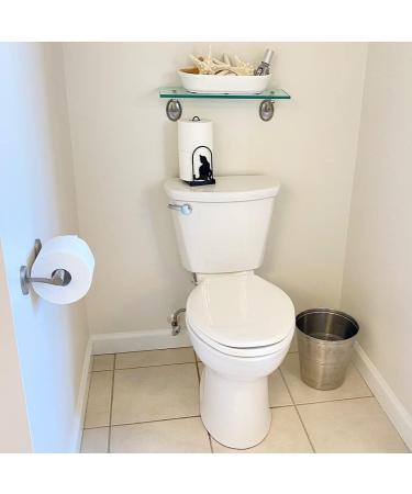 Evelots Kitty Cat Toilet Paper Holder - Free Standing Bathroom Space Saver (Black Metal) - Buy Online on GoSupps.com