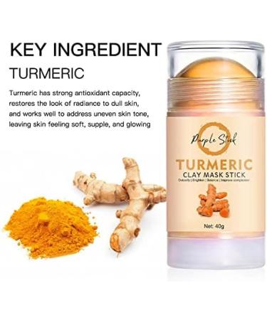 Purple Stick Clay Mask for All Skin Types Men Women Purifying Acne Treatment oil control deep cleansing (turmeric) - Buy Online on GoSupps.com