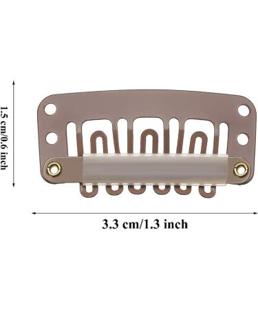 Metal Snap Clips for Hair Extensions - U-shape Wig Clips with Soft Rubber - Brown Hair Extension Clips for Easy DIY Styling - Buy Online on GoSupps.com