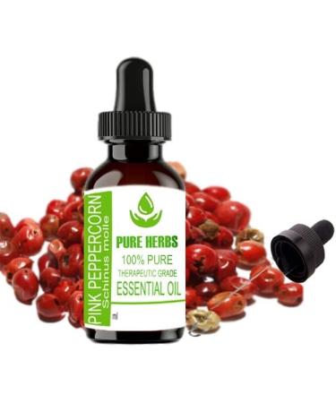 Pure Herbs Pink Peppercorn Essential Oil (100ml) - 100% Natural Aromatherapy | International Shipping Available - Buy Online on GoSupps.com