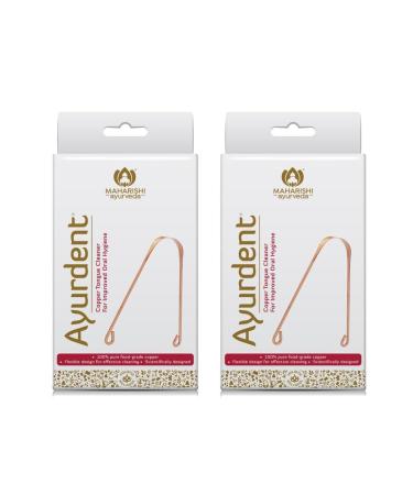 Green Velly Ayurdent Tongue Cleaner for Kids Ages 10+ and Adults - Premium Ayurvedic Copper Oral Hygiene Tongue Scraper Tool for Effective Bacteria & Plaque Removal (Pack of 2)