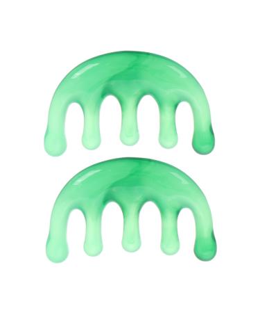 UKCOCO 2 pi ces Peigne de Massage Cheveux R sine Peigne Dents Larges pour Chevelu Sec Soulagement Musculaire et D tente T te Outil Gua Sha Manuel pour Spa Capillaire et Massage Cou