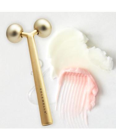 Gold Facial Cooling Roller Massager for Jawline Contouring, Lymphatic Drainage & Anti-Aging - Brighter, Smoother, Tighter Skin - Face Gym Tool, Puffiness Reducer - Buy Online on GoSupps.com