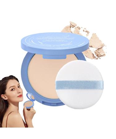 Oil Control Face Pressed Powder Summer Matte Smooth Flawless Setting Powder Makeup Clarifying Finishing Powder Waterproof Long Lasting Cruelty Free 0.35Oz(#01)