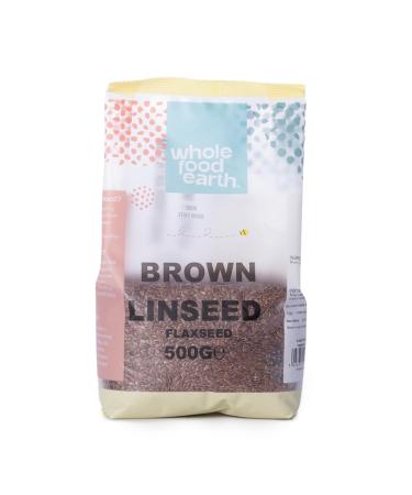 Wholefood Earth Brown Flaxseed 500g, Non-GMO, Natural, High in Fiber, Protein Source