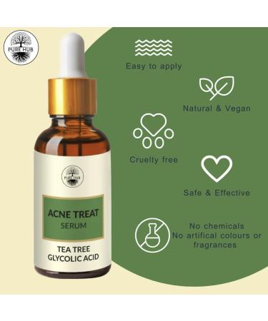 PureHub Organic Skincare Acne Treat Serum- Tea Tree & Glycolic acid - 30ml - Buy Online on GoSupps.com