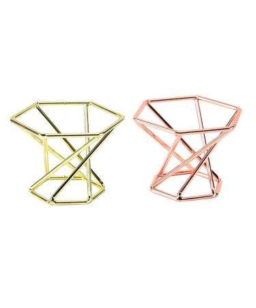 Lurrose Egg Powder Puff Display Stand - 2pcs Golden Makeup Blender Holder for Home & Travel - International Shipping Available - Buy Online on GoSupps.com