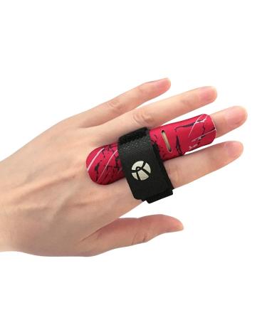 Kuangmi Finger Sleeve Support Protector Finger Splint Brace Pain Relief for Basketball Volleyball Baseball (S/M, Red) Small/Medium (Pack of 1) Red