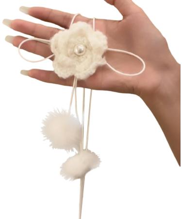 Oralgo White Flower Necklace - Plush Camellia Pendant Collarbone Chain | Elegant Light Jewelry for International Shipping - Buy Online on GoSupps.com