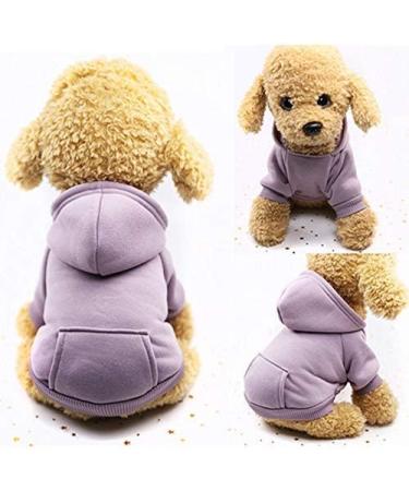 Idepet Dog Hoodie - Cotton Warm Jacket for Small & Medium Dogs Puppies Teddy & Chihuahua - XS Purple - Buy Online on GoSupps.com
