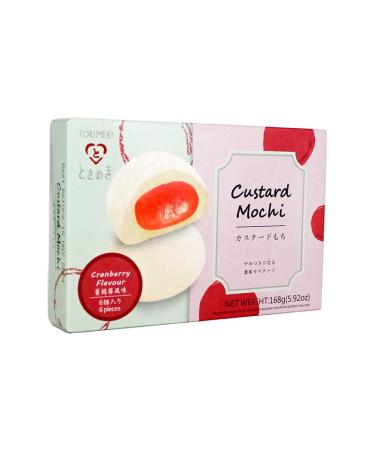 TOKIMEKI Premium Custard Mochi - Cranberry flavour - 168g pack + Heartforcards shipping protection
