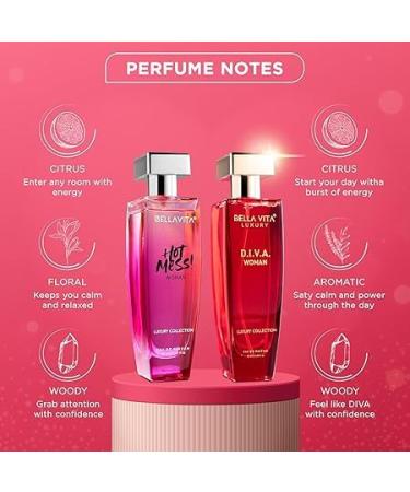 Luxury Hot & Classy Gift Set for Women 2 x 50Ml with Hot Mess D.I.V.A. Perfume|Floral Woody Long Lasting EDP Fragrance Scent - Buy Online on GoSupps.com