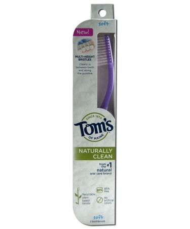 Tom's of Maine Toothbrush Naturally Clean Soft 1 ea (Pack of 3)
