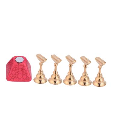POPETPOP Nail practice nail bracket nail art display stand nail tip display base fingernail practice stand chessboard finger stand manicure nail display rack strong magnet 10x7cm Pink
