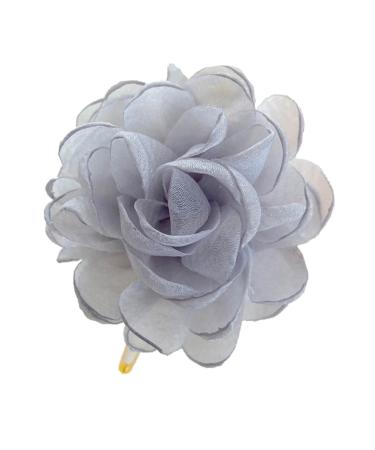 hgnxa Korean Meatball Head Hairpin Clip Head Female Headdress Camellia Elegant Temperament Hair Accessories Gray