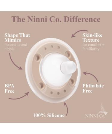 Ninni Co Breastfeeding Promoting Pacifier - Silicone, Patented Orthodontic Pacifier for Healthy Orofacial Development - Natural Skin Texture - Oatmeal (1 Pack) - Buy Online on GoSupps.com