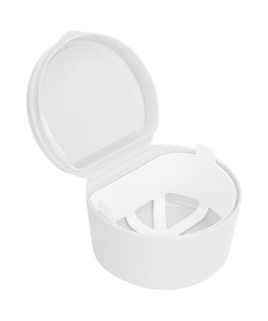 Prohesese cup holder case portable-Retainer box tooth-retainer storage box for artificial teeth prosthesis bath box toothed polluting shells white