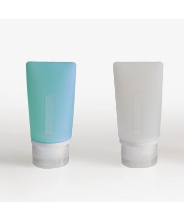 Smooth Trip 2 oz. Silicone Travel Bottles 2 pack Teal/White