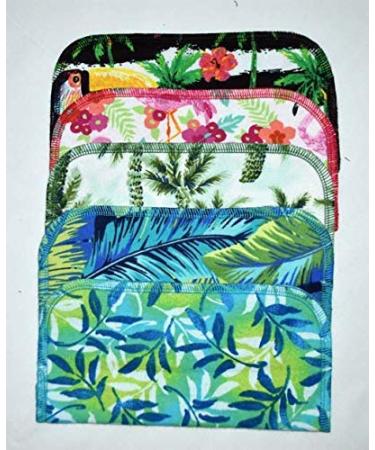 Tropical Life 2 Ply Printed Flannel 8x8 Inches Set of 5 Little Wipes - Eco-Friendly Reusable Cloths - Buy Online on GoSupps.com