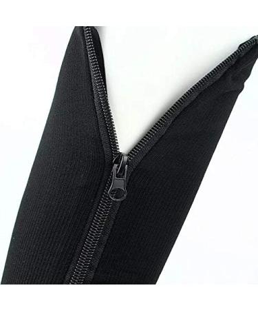 Senmubery Compression Stockings with Zip - Open Toe Knee Support Prevent Varicose Veins XXL Black | Stretchy Socks & Flip-Flops - Buy Online on GoSupps.com