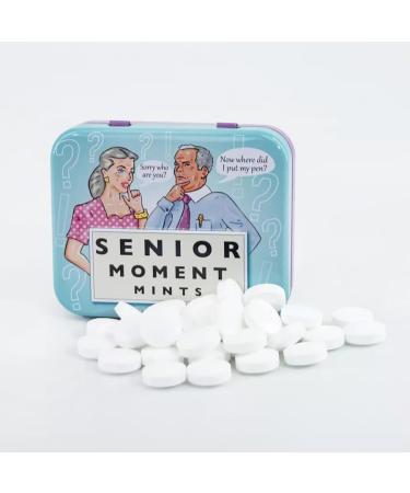 Senior Moment Sugar Free Mints in Colourful Embossed Carry Tin 30g