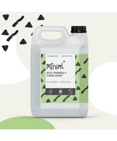 Miniml Cucumber & Aloe Vera Hand Soap Wash Liquid 5L Refill - Gentle Skin & Body Wash Gel - Vegan & Cruelty Free - Buy Online on GoSupps.com