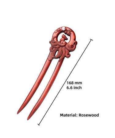 CHOISBEING Large Wooden Hair Fork for Long and Thick Hair - Nine-tailed Fox Design Hair Stick for Women - Buy Online on GoSupps.com