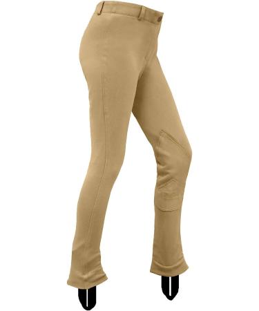 BasEQ Lily Children's Low-Rise Jodhpurs Euro Seat & Knee Patch - Tan 8 - Buy Online on GoSupps.com