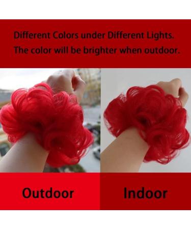 Red Color Hair Bun! iLUU 2pcs/pack Hot Red Synthetic Hair Bun Extensions Messy Hair Scrunchies Wavy Hair Pieces Hair Donut Updo Ponytail Extension Hair Buns for Women #1664 #1664-red - Buy Online on GoSupps.com