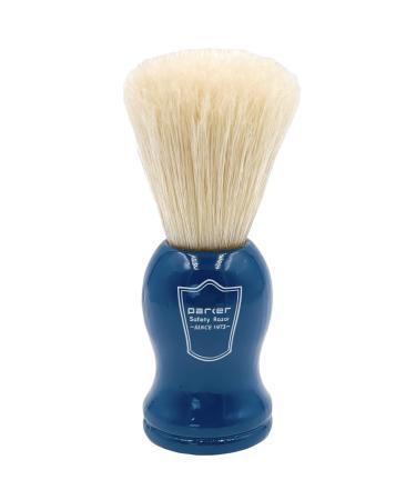 Parker Handmade Deluxe Boar Bristle Shaving Brush with Blue Wood Handle and Stand - Buy Online on GoSupps.com