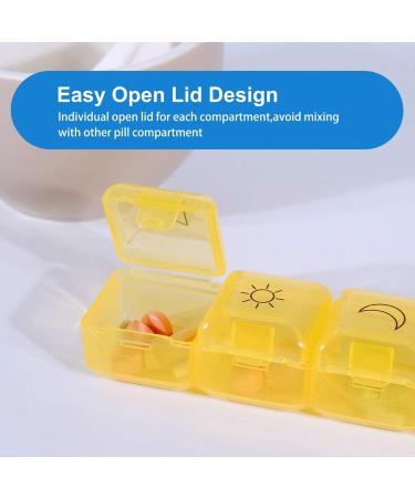 Weekly Pill Organizer Box - AM PM Travel Medication Reminder with Leather Carrying Case | 7 Compartments for Easy Daily Use - Buy Online on GoSupps.com