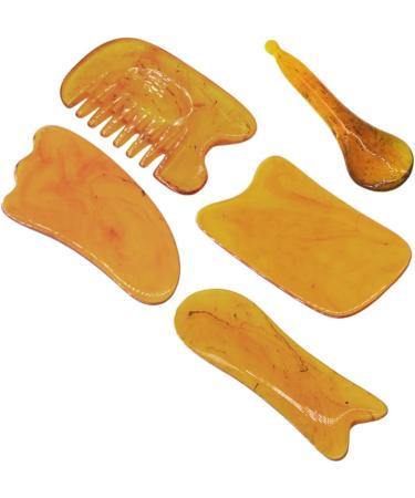 Minkissy 2 Sets Harz Gua Sha Massage Tools - 5 Piece Ochsenhorn Scraping Device for Muscle Relief & Eye Care - Buy Online on GoSupps.com