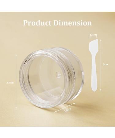 Flintronic Plastic Cosmetic Jar*64 Transparent & Visible Sample Container Jar Screw Cap Bottle with Sticker & Small Spoon Suitable for Cosmetic/cream/gel/paste/beads/mineral Items(Transparent) 64pcs Transparent - Buy Online on GoSupps.com