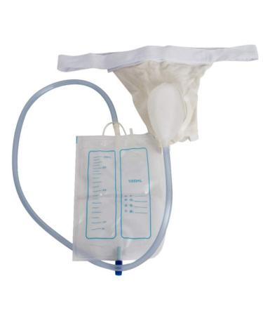 Wearable Urine Bag Silicone Urine Collector, Zinnor Portable Reusable Male Urinal Urine Bag Collector with 2 Urine Bags 1000ML and 2000ML Shrinking Type for Men